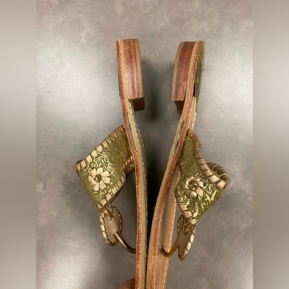Jack Rogers Jacks Flat Sandals Gold Size 9 M - Picture 2 of 9